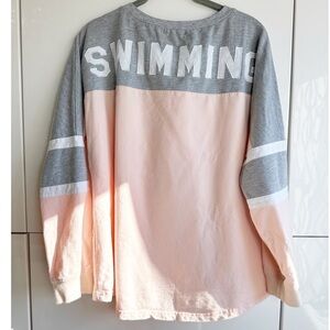 Rory Lux Swimming Spirit Jersey Gray Peach Size Medium Swim Team